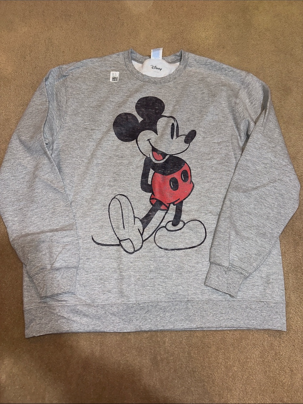 Disney Classic Mickey Mouse Crewneck Sweater - Gray & Red